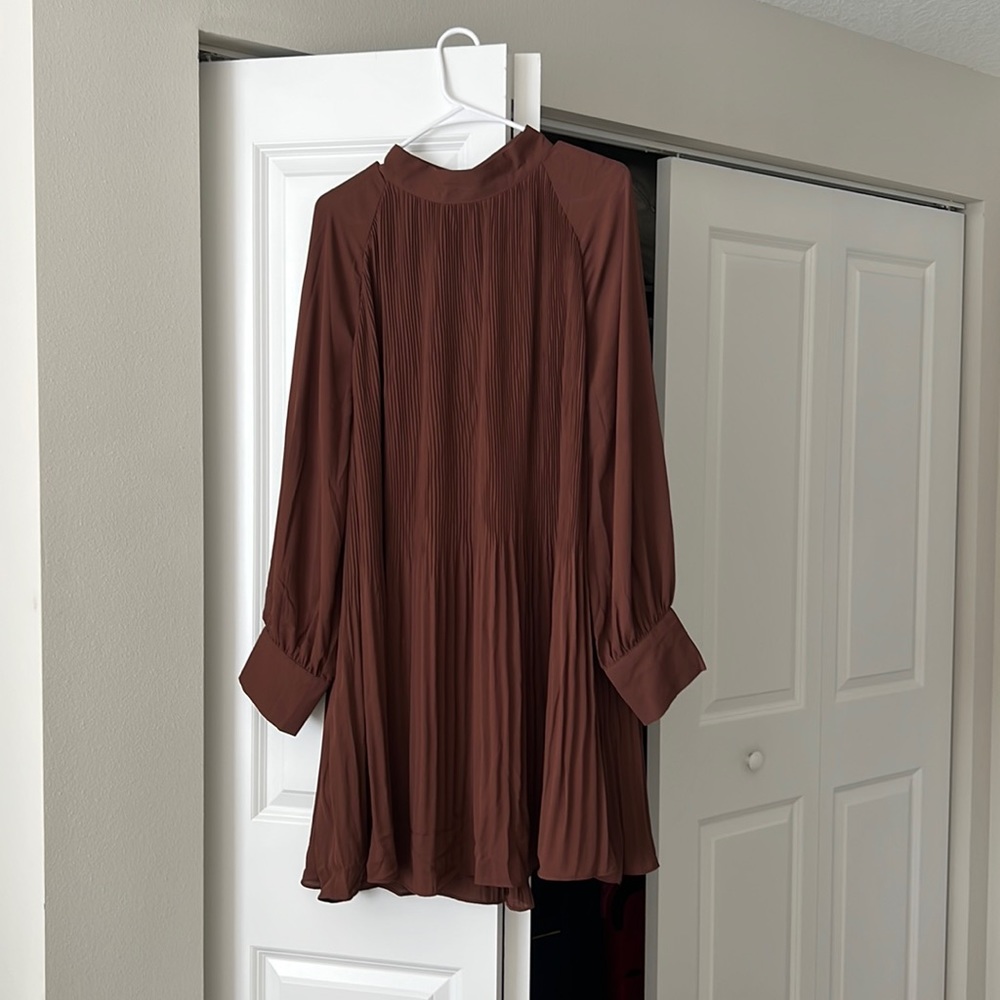 H&M Brown chiffon dress - never worn!
